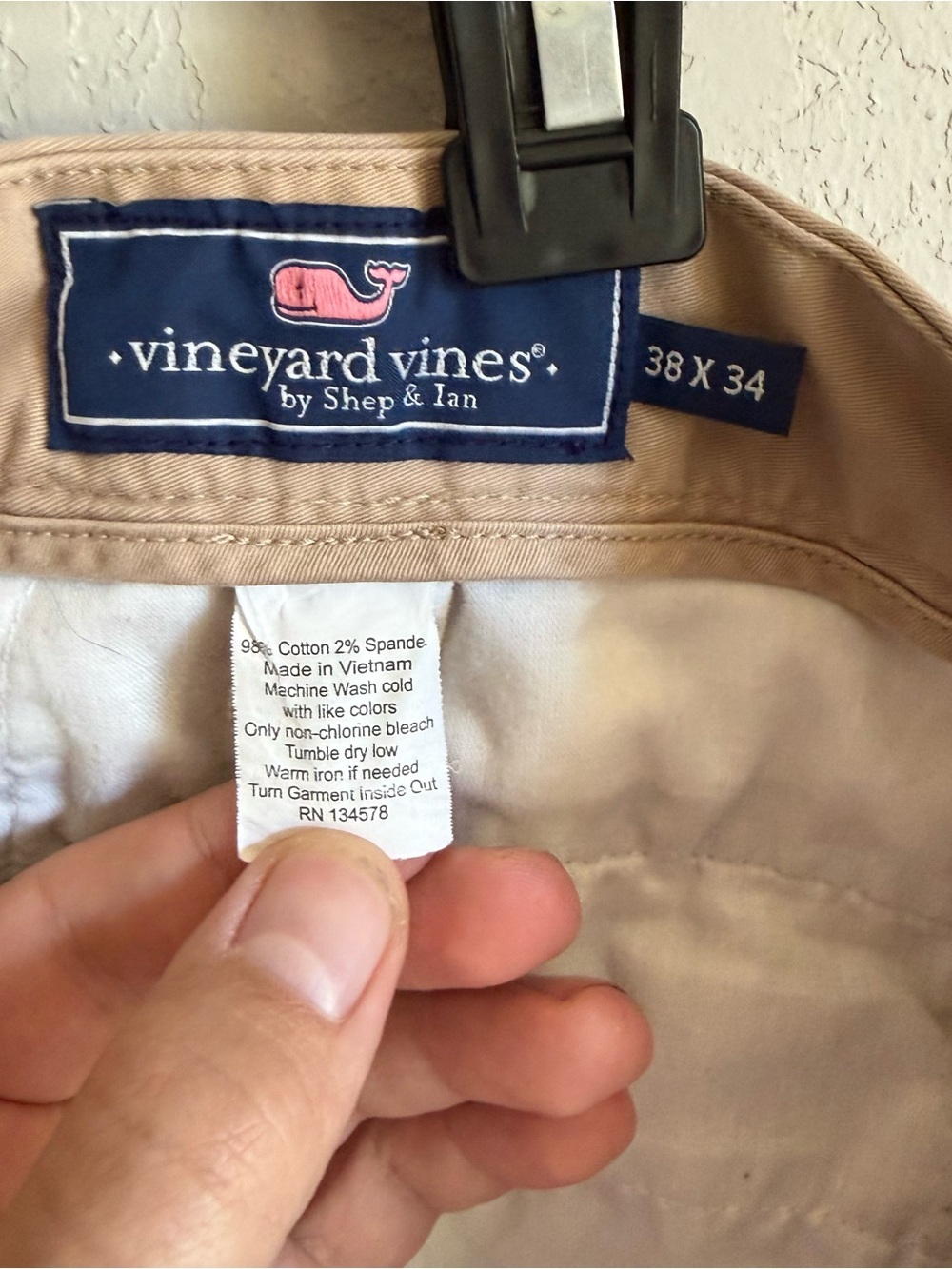 Men’s 38x34 Tan Vineyard Vines Breaker Business Casual Office Formal Khaki Pants - Picture 5 of 8